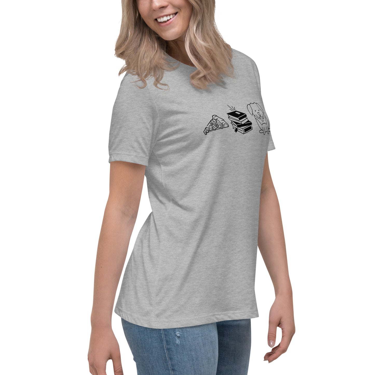 Pizza Books Dogs Women's Relaxed T-Shirt