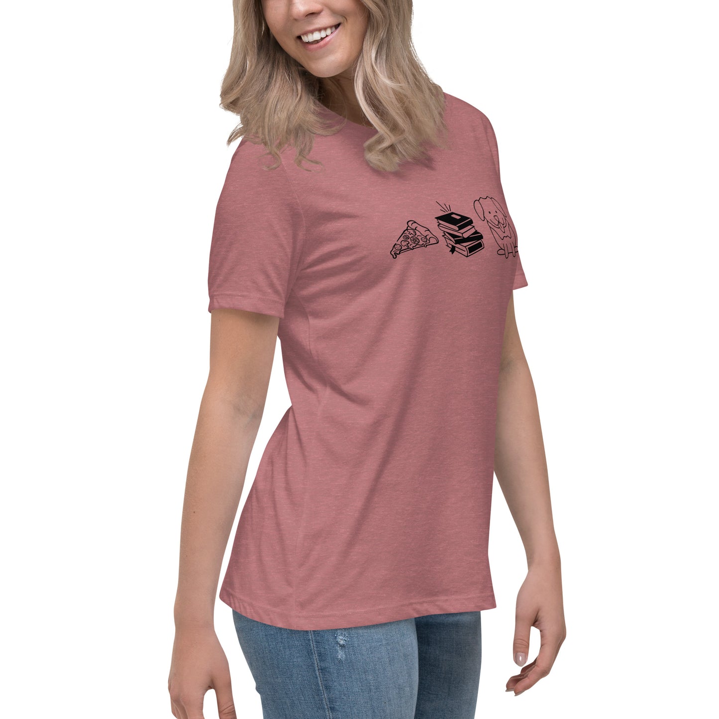 Pizza Books Dogs Women's Relaxed T-Shirt