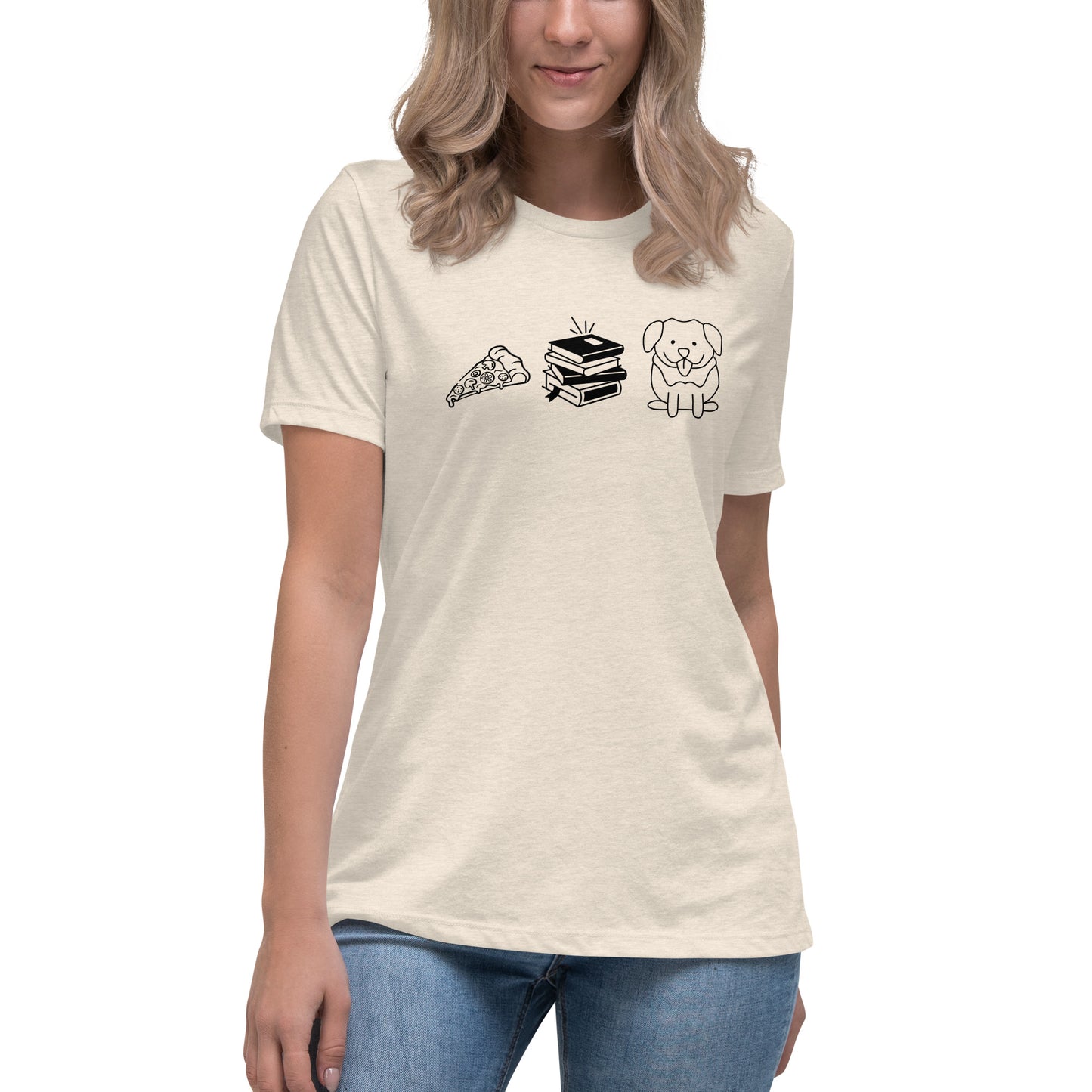 Pizza Books Dogs Women's Relaxed T-Shirt